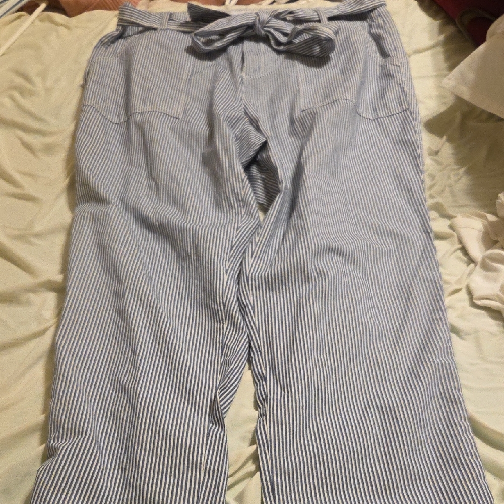 Liz Claiborne Blue Striped Capris